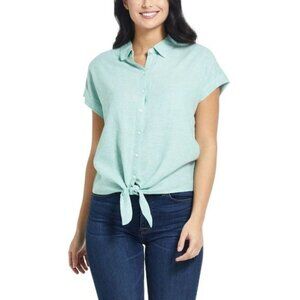 Weatherproof Vintage Tie Front Linen Shirt | Extra Extra Large